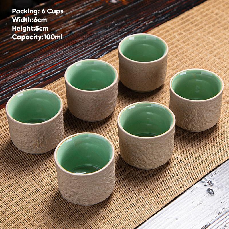Lot de 6 tasses à café en céramique, tasses à expresso, tasses à thé japonaises en céramique, bols à thé en porcelaine, tasses à thé de l'après-midi, tasses à café, vente en gros