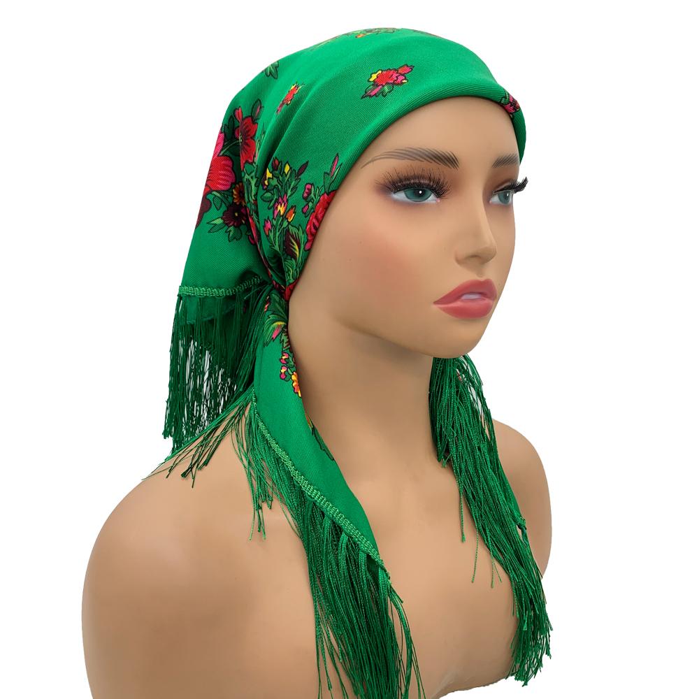 Luxury Floral Print Russian Square Scarf