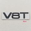 3D Metal V8T Logo Car Rear Trunk Side Fender Car Emblem Badge Sticker Decal For Audi RS6 RS7 RS A8 Q8 S8 SQ7 SQ8 Car Accessories