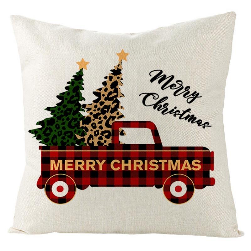 

Новая Рождественская льняная наволочка Домашняя Рождественская наволочка с гномом и машиной 45 * 45Cm (without pillow core)