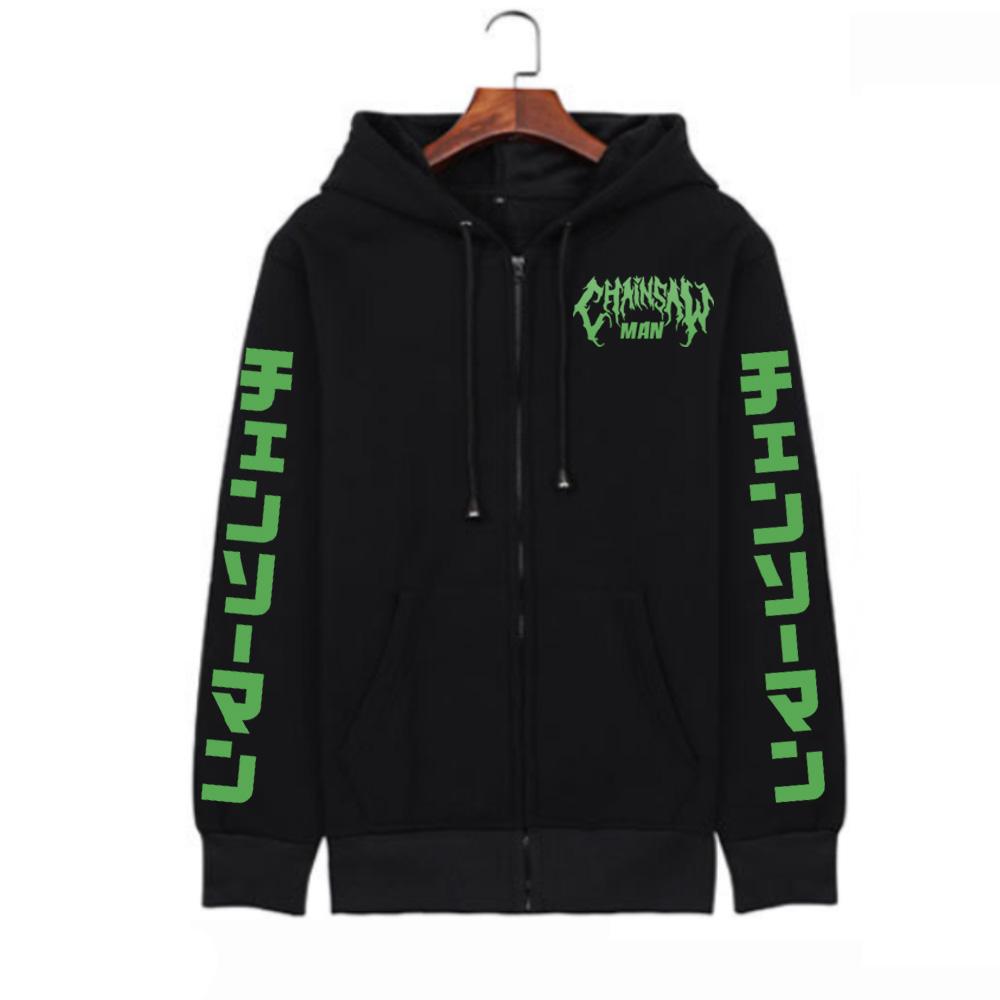 Japan Anime Chaaw Man Denji zipper hoodies Logo Loog Sleeve Sweatshirt Benji Men Women Hoodie Cool Zipper Coat Hooded