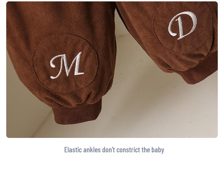 Infant Winter Fleece Lined Top & Pants Set: Thick Warm Outdoor Romper