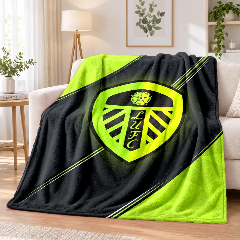 Leeds United Printed Flannel Blanket Warm Comfort Bed Throw For Indoor Home Decoration