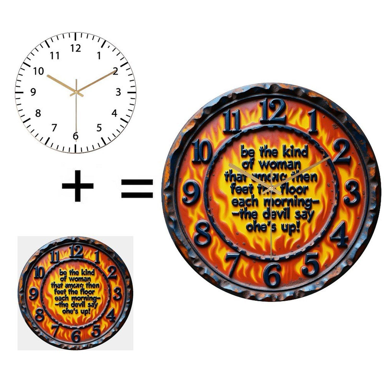 30cm Round Glass Wall Clock Produced Using Advanced and Efficient Techniques (White,12 in(30.48cm))