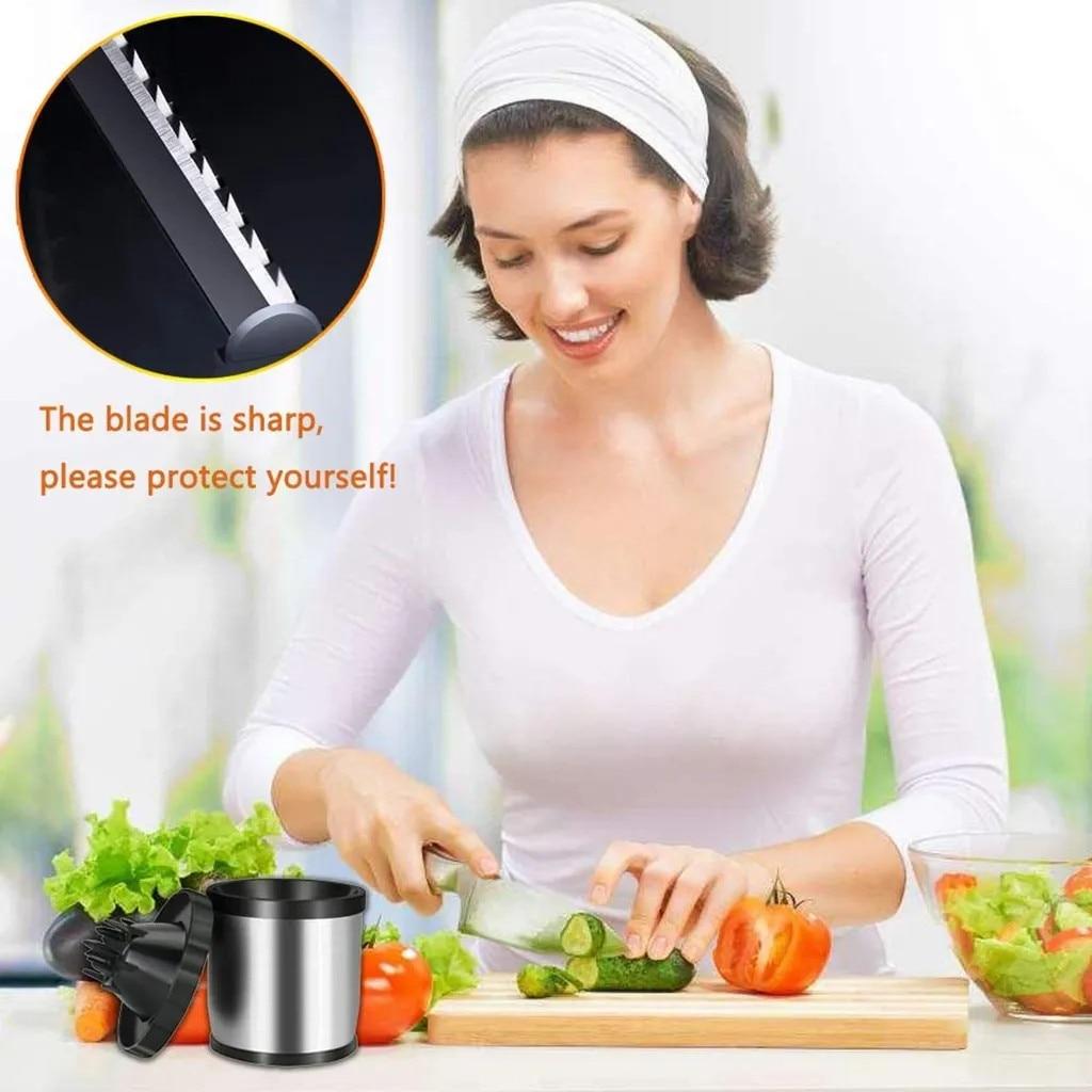 Feliator Spiral Manual Vegetable Chopper Stainless Steel Blade Plastic Body Silver Black 8.4x7.8x7.8cm Multi-Function Food Chopper