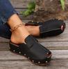 Women's Fish-mouth slippers with thick soled buckle rivets Woman Platform Sandals Wedges Heeled Shoes Sandalias Footwear