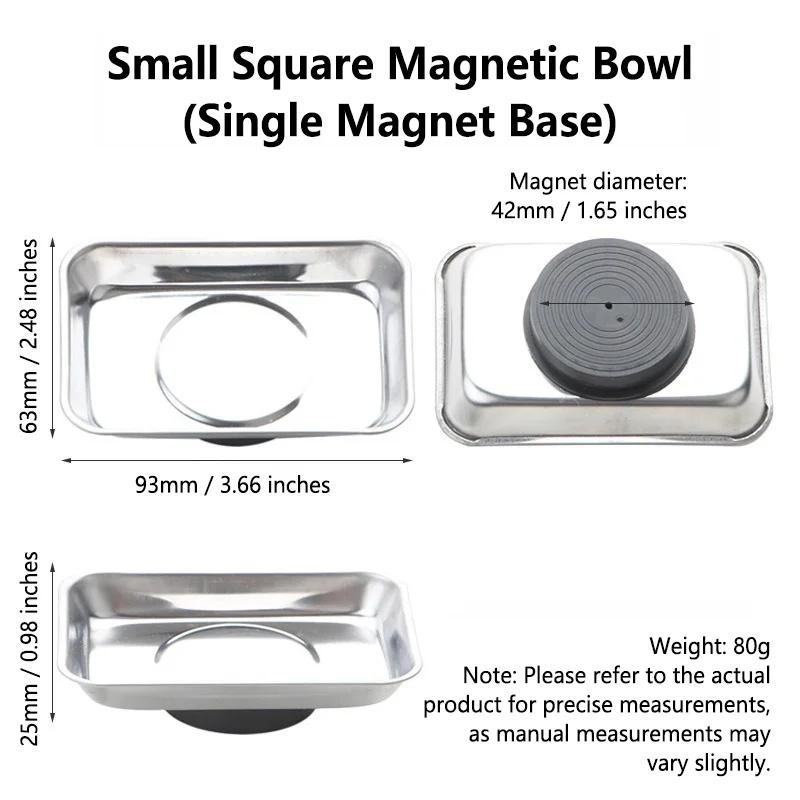 Xiaomi Round Square Magnetic Bowl, Stainless Steel Parts Tray, Durable, Holds Screws Nuts Bolts, Easy Access, Prevents Loss, Workshop