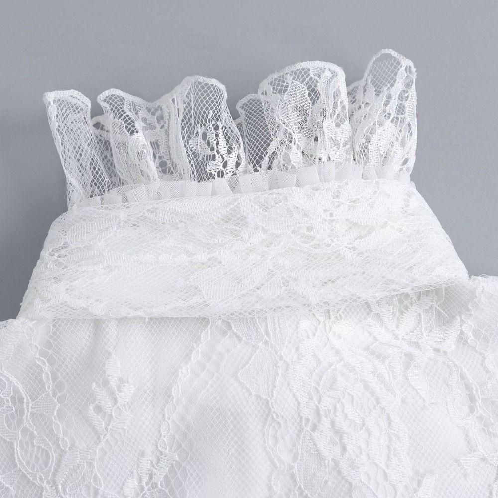 Solid Color Lace Fake Collar Vintage Ruffled edge Collar Fashion Bow Lace Collar False Collar