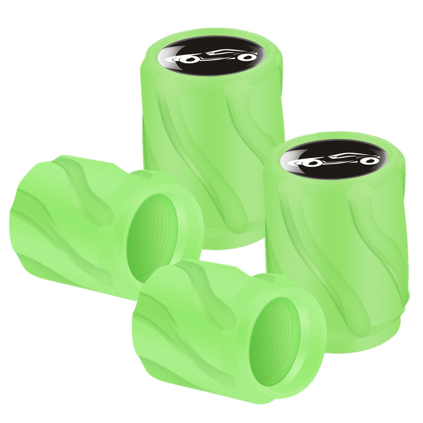 

Glowing Car Tire Valve Cap, Car Tire Cap Light Up - Fluorescent Air Cap See description зелений