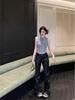 2025 Spring/Summer Hong Kong Style Spicy Girl 3D Floral Hollow Cropped Slim Vest Trendy Knitwear