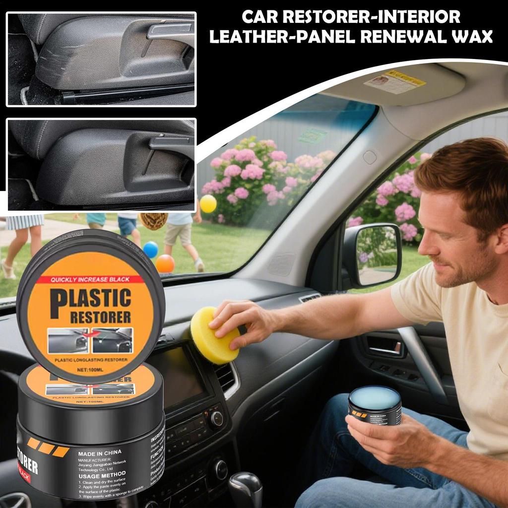 Car Interior Cream Car Interior Leather Maintenance Paste Vehicle Polish Restoration Cleaner for Dashboard Rim Door Panels Seat