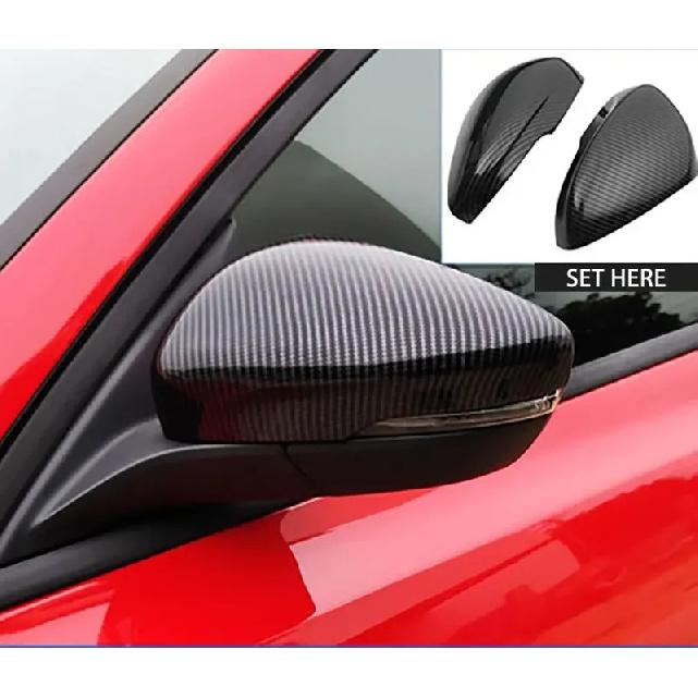 For US Ford Focus MK4 - Rearview Side Mirror Cover Wing Cap Sticker Exterior Door Rear View Case Trim Carbon Fiber Look