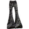 Camouflage Arbeitsjeans Damen Übergröße Schlaghosen Design Gerade Locker Hufeisen Schleifende Hose Jeans für Damen Lange Denimhose