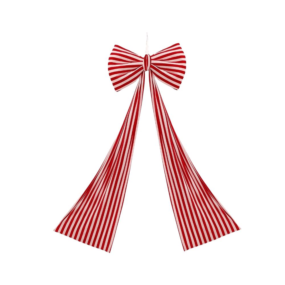 Elegant Christmas Tree Topper Bow Stripe Christmas Wreaths Bow Store Window
