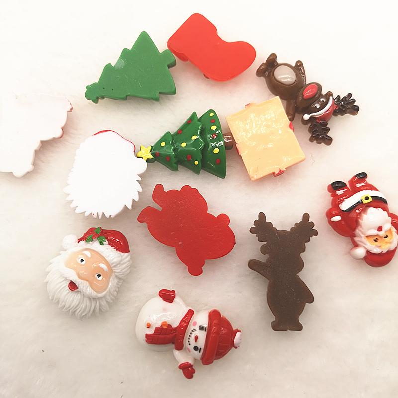NEW 5Pcs Mixed Resin Christmas Series Crafts Flat Back Cabochon DIY Jewelry Making