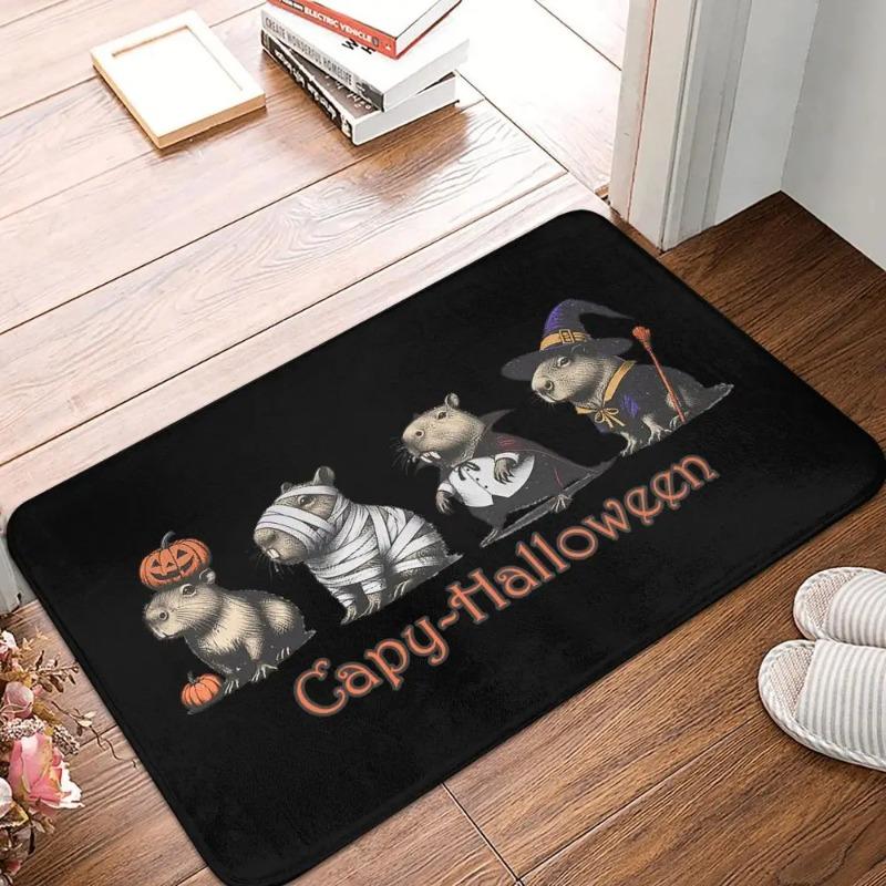 OK I Pull Up Capybara Door Mat Small Carpet Humorous Slogan and Realistic Animal Design Anti-slip Rug for Home Decor