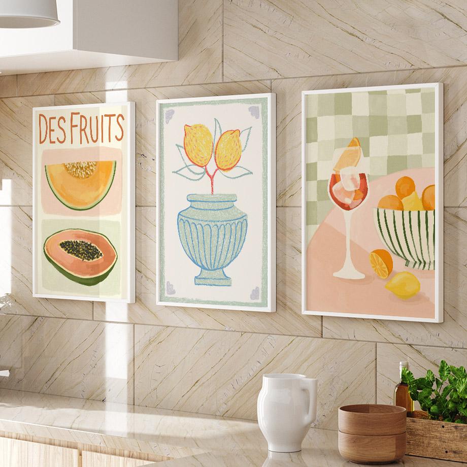 Retro Flowers Vase Gallery Colorful Funky Poster And Prints Simple Wall Art Canvas Painting Wall Pictures For Living Room Decor