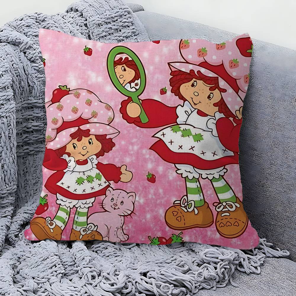 S-Strawberry-shortcake Girl Pillowcase Toon Gift Cushion Cover Bedroom Home Sofa Chair Seat Decor Pillow Case