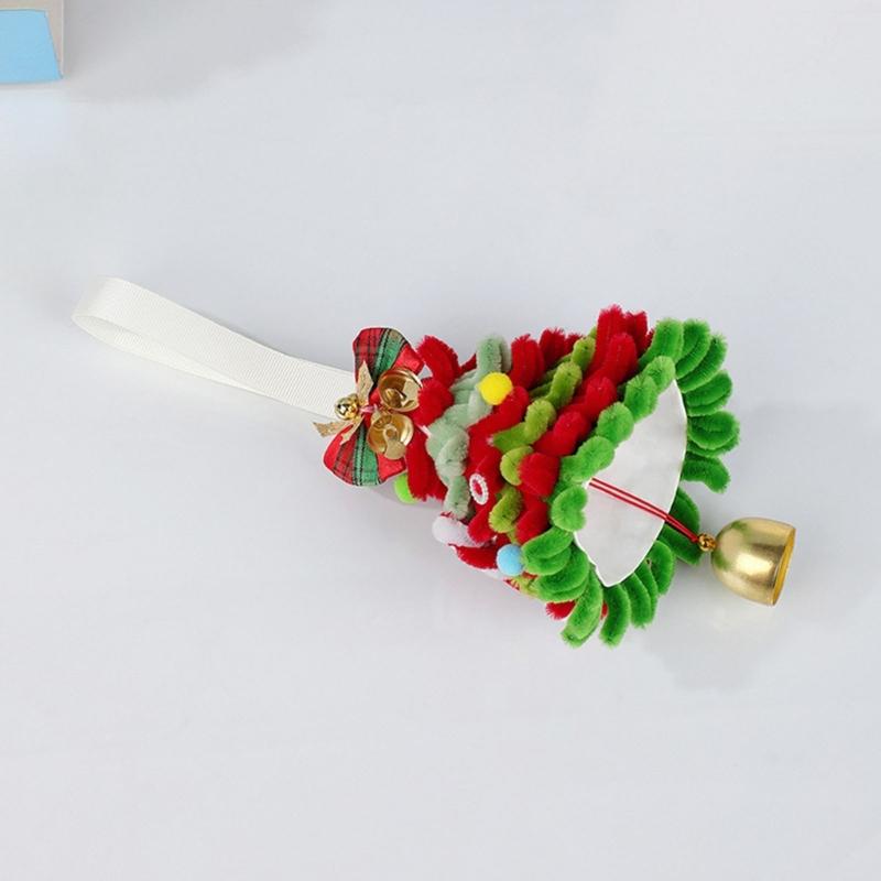 Holiday Tree Decors Ornament, Soft Plush Christmas Tree Hanging Accent With Fabric Loop for Indoor Window and Tree Display