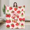 Erdbeer-Shortcake-Mädchen Rosa Decke Qualitäts-Warme Überwurfdecke Winter-Picknick Couch Sessel Schlafsofa Flauschige Tagesdecke