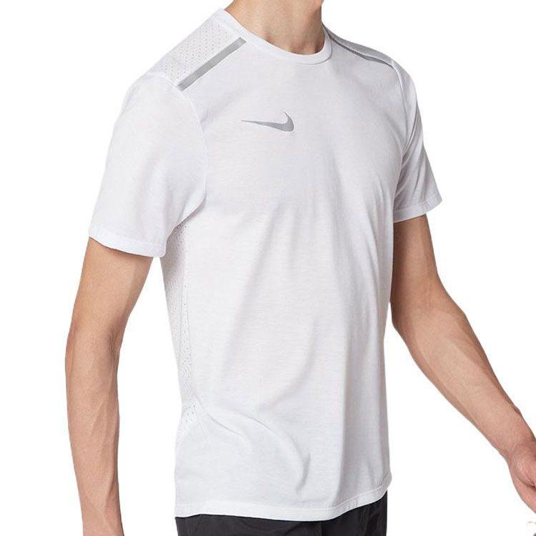 Nike T Shirts Men's White Crew Neck Moderate Straight Fit 892814-100