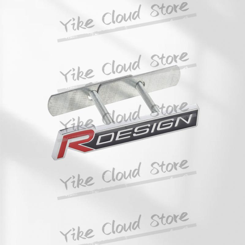 R Design Decoration Emblem 3D Sticker Metal Front Hood Grille Badge For Volvo S40 S60 S80 S90 V60 V40 XC40 XC60 XC90 XC70 V70 T6