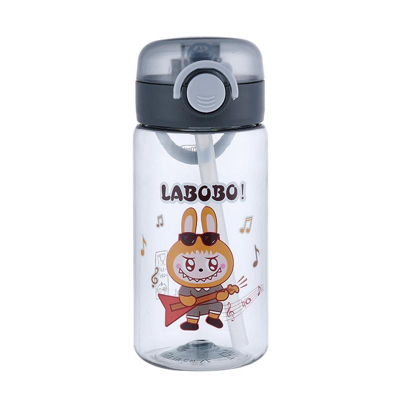 Water bottle cute children's straw cup new high value water cup summer high temperature resistant plastic cup students portable