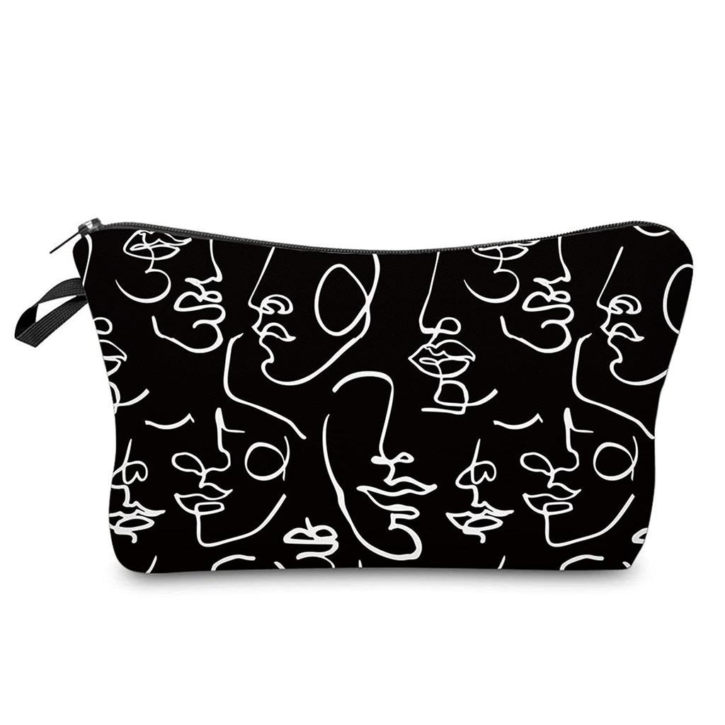 Women Character Print Cosmetic Bag Toiletries Organize Travel Storage Case 6428 KTB