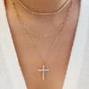 Diamond Cross Necklace Personalized Alloy Pendant Light Luxury Niche Versatile Jewelry Women's Necklace