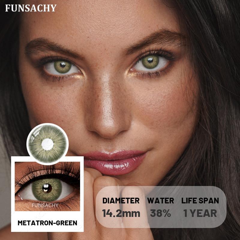Funsachy 1 Pair Natural Brown Eye Color Contact Lenses Grey Lens High Quality Student Annual Beauty Cosmetics