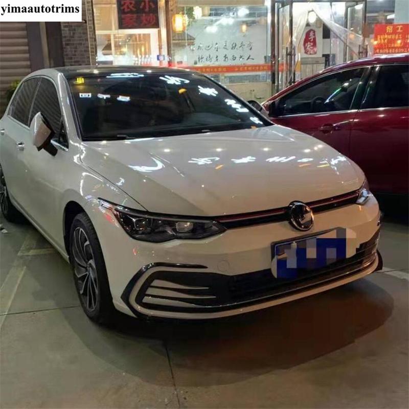 2PCS Plastic Front Fog Light Lamp Eyebrow Eyelid Strip Decor Cover Trim For VW Volkswagen Golf 8 MK8  - 2025 Car Accessories