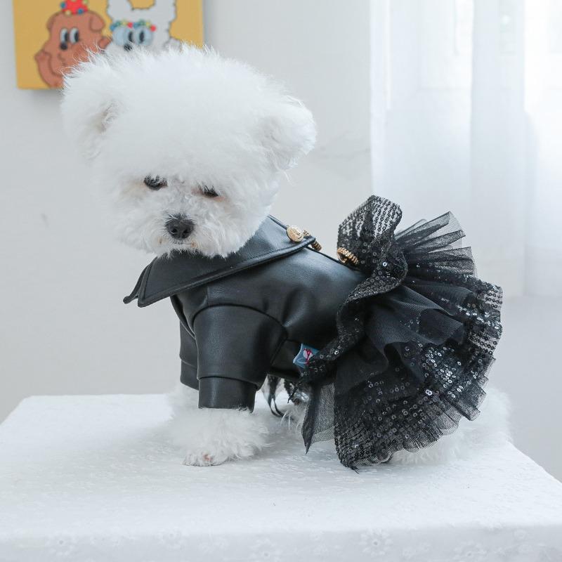 Petcircle Pet Clothes Sequined Leather Skirt For Dogs Cats