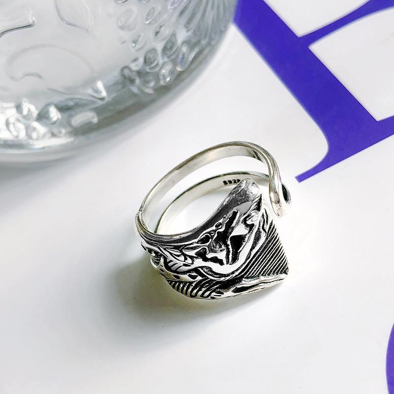 

S925 Корейское Современное Серебряное Кольцо с Необычным Дизайном Регулируемое Открытое Кольцо для Женщин Элегантное