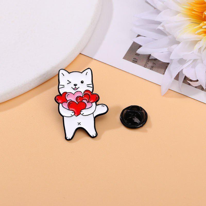 

Cute Kitten Anime Pattern Brooch Cartoon Enamel Needle Love Couple Clothing Backpack Accessories