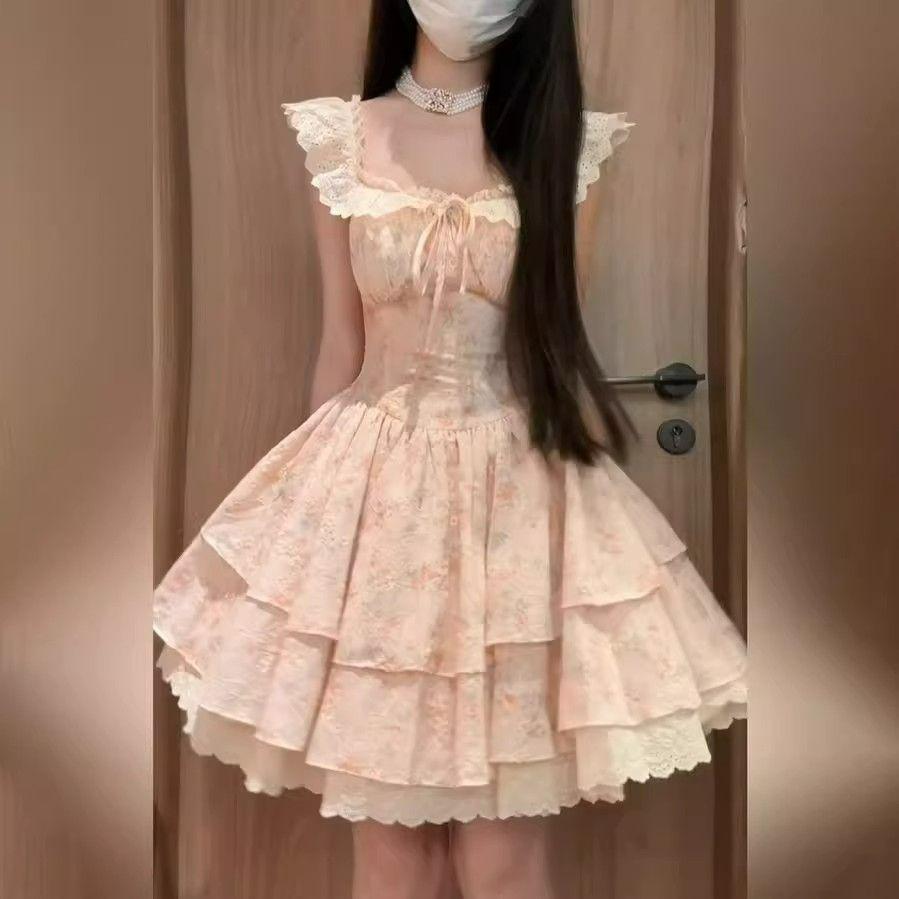 Sakura Floral Print Flutter Sleeve Summer Dress for Women