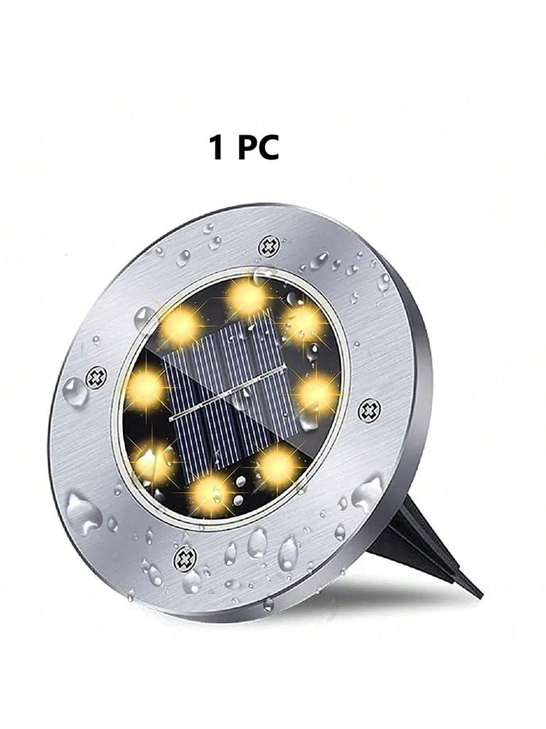 Solar Power Disk Light Outdoor Garden Solar Underground Light 8LED Deck Light Spotlight Buried Solar LED Lamp Garden Decoration
