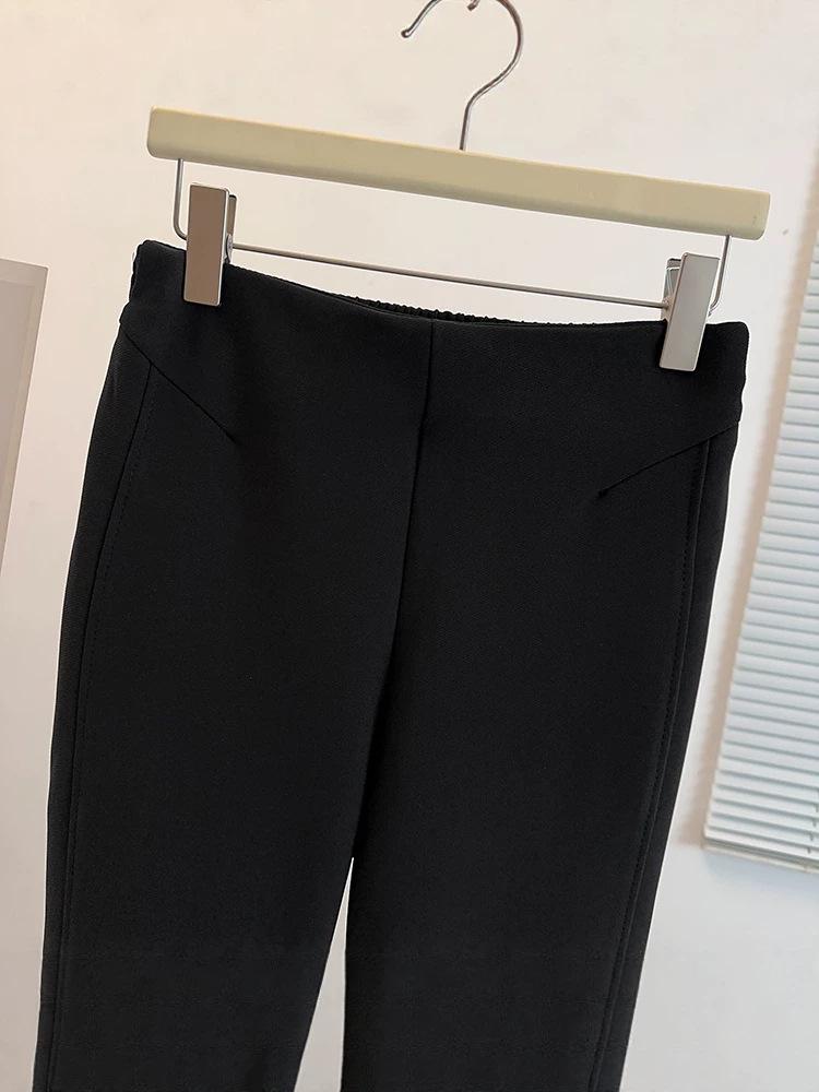 Early Spring Comfortable Plus Size High Waist Black Flare Pants for Women