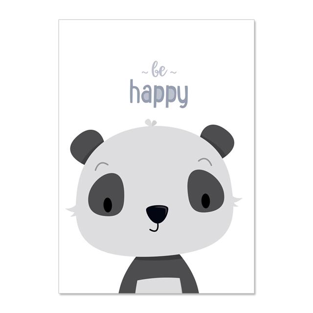 Cute Cartoon Animal Bear Panda Wall Art Canvas Painting Nursery Posters And Prints Wall Pictures Baby Kids Room Décor No Frame