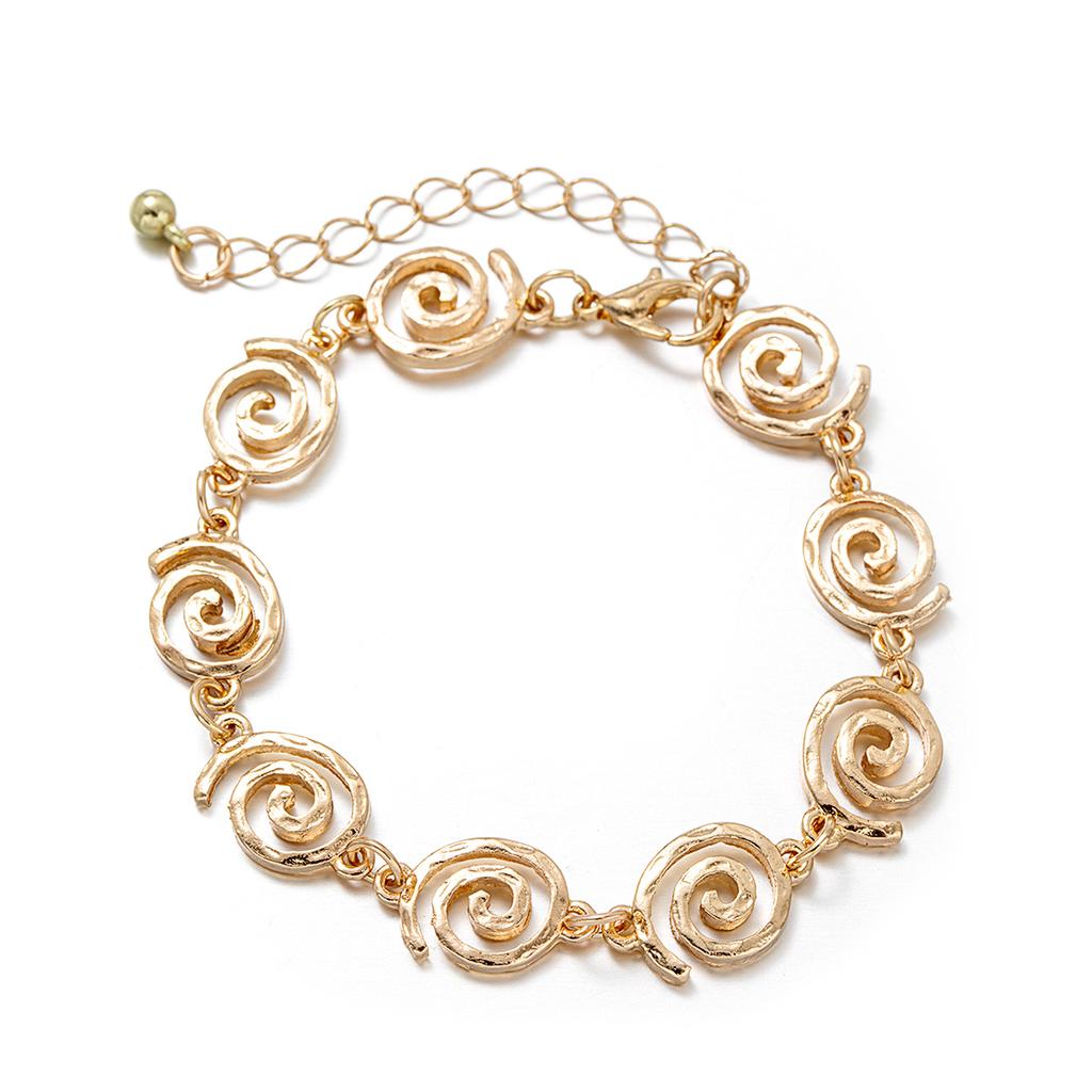 1 Piece of Exaggerated Style Geometric Spiral Circular Chain Women's Bracelet, Versatile for Daily Use