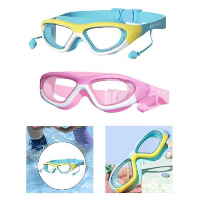 Kids Swim Goggles Soft Clear View Leakproof Waterproof Adjustable Strap Lightweight Swim Glasses for Pool Water Sports Diving