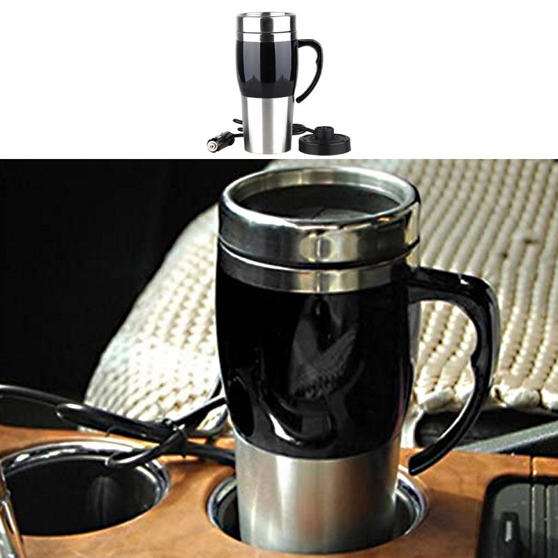 1 Set 12V 400ML Car Electric Kettle Car Heating Cup Thermos Heating Water Bottle Car Kettle Thermos for Water Tea Milk