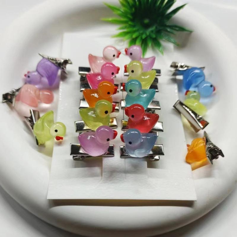 40PCS Mini Cartoon Duck Shaped Hair Accessories Side Clip Hairpins For Kids Girls Party Use Headwear