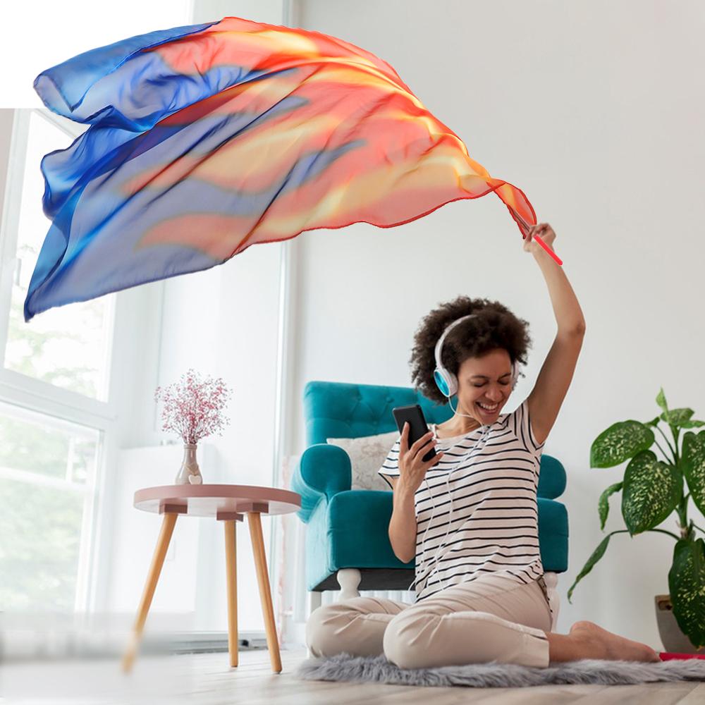 with Telescopic Sticks Semi-circular Flags Scalable Rods Dance Props