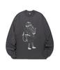 NICEGHOSTCLUB Little Devil Girl Drawing Big Big L/S Tee_Charcoal(Ng2Ffut559A)