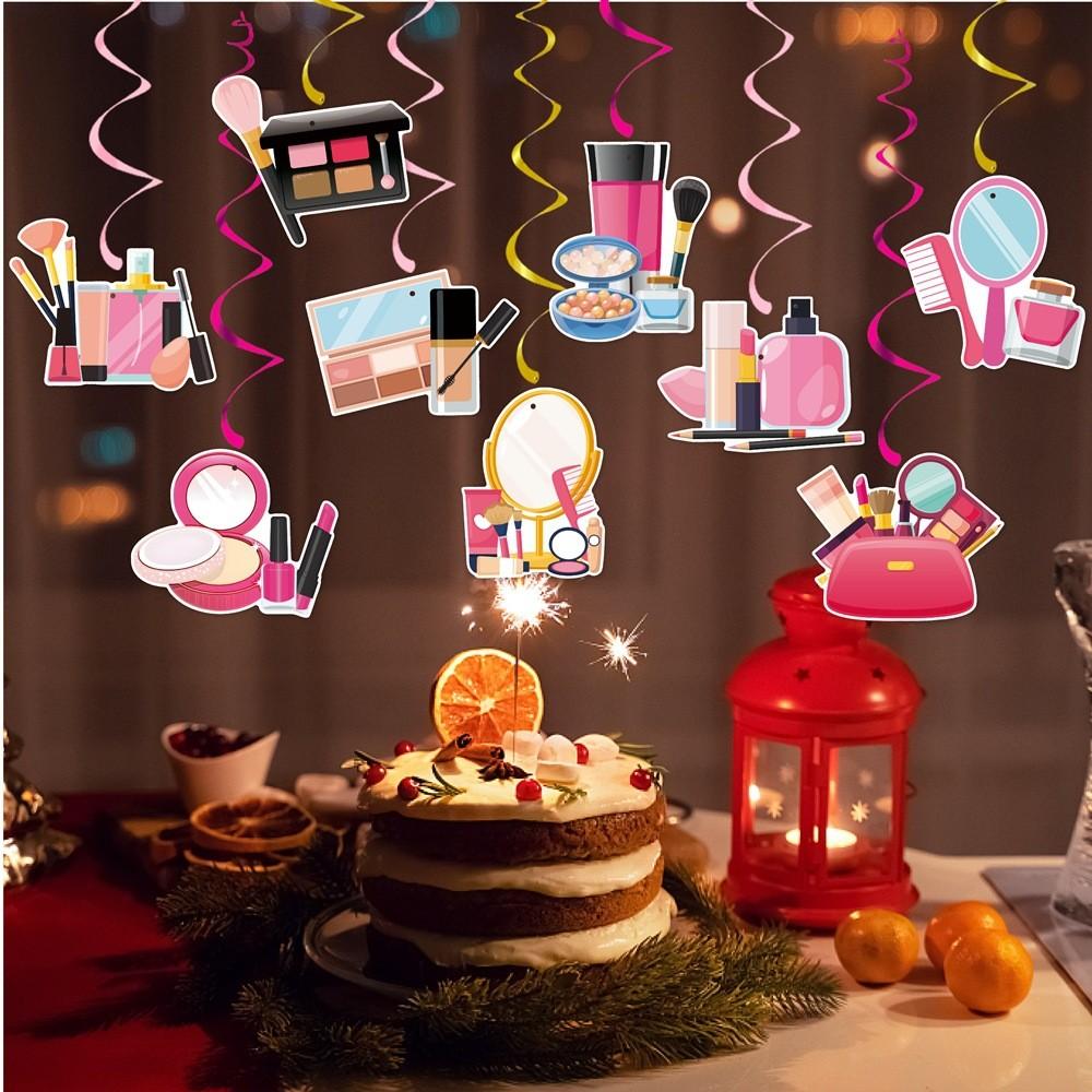 Themed Cosmetics Party Decoration Spiral Ceiling Pendant For Kids Birthday Party