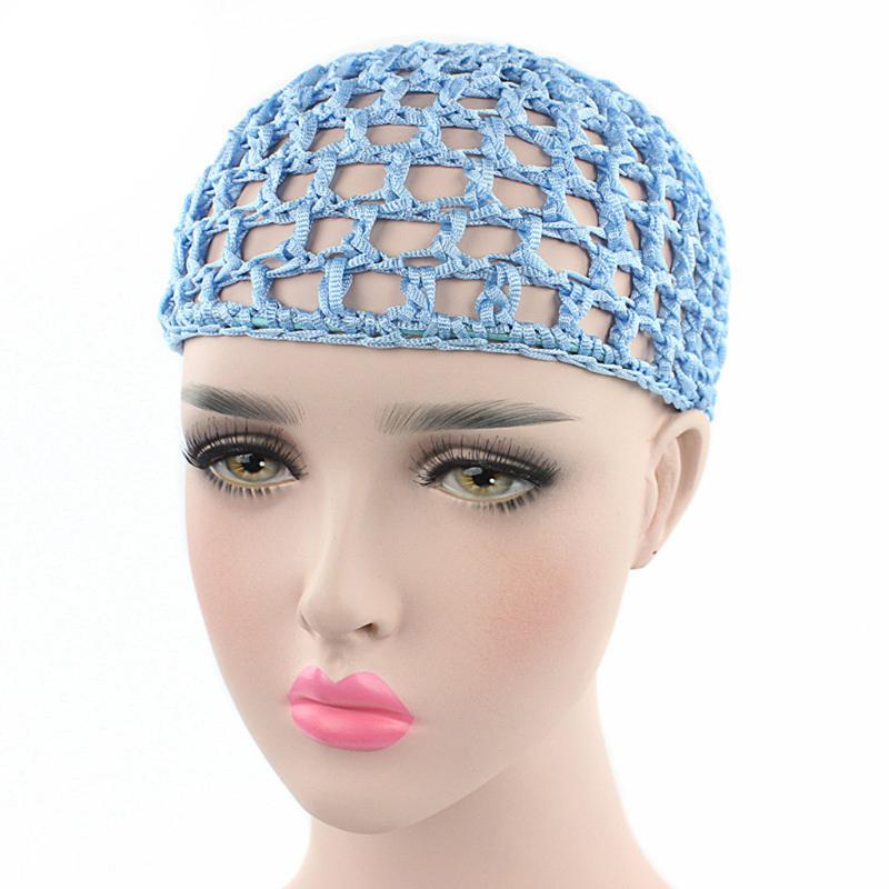 Buy Womens Mesh Hair Net Crochet Cap Solid Color Snood Sleeping