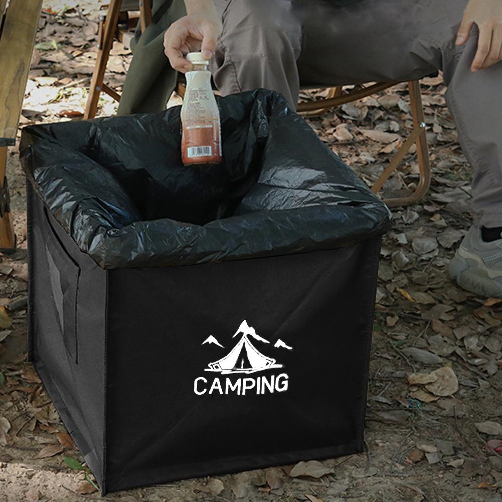 Cesto Pieghevole per Panni Sporchi da 60 L Portatile Sacco per Rifiuti da Giardino Riutilizzabile Pattumiera da Campeggio con Manico per BBQ Picnic Escursionismo