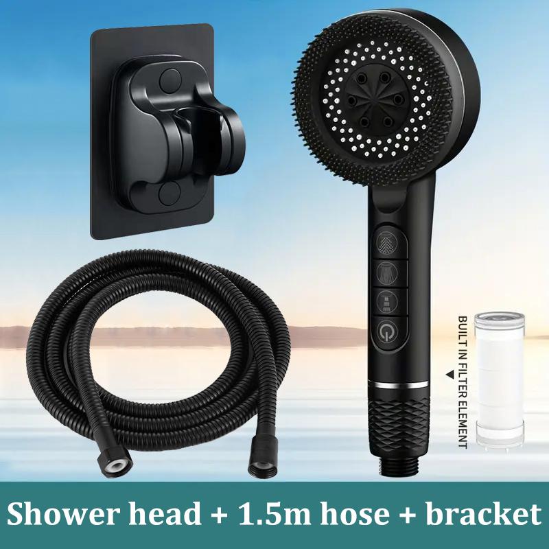 New Filter Booster Shower Head Four-speed Adjustment With Water Seal Multifunctional Home Shower Bathroom Accessories
