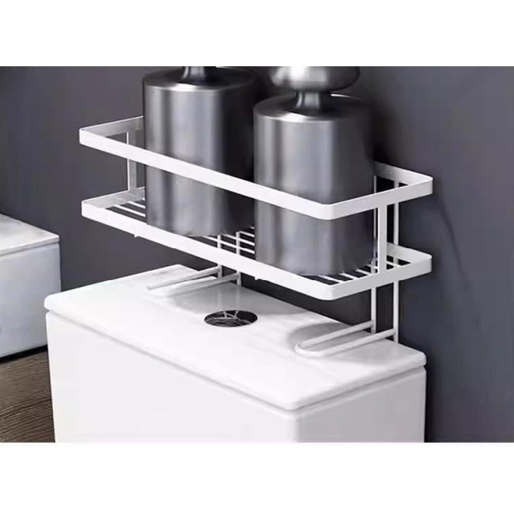 Waterproof Iron Wall Shelf for Bathroom Toilet Storage Organizer for Shampoo Toiletries and Bath Accessories Organization