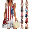 Women's Fashionable Casual Independence Day Print Dress